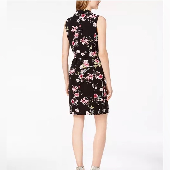 Calvin Klein belted floral print wrap dress - Picture 3 of 5